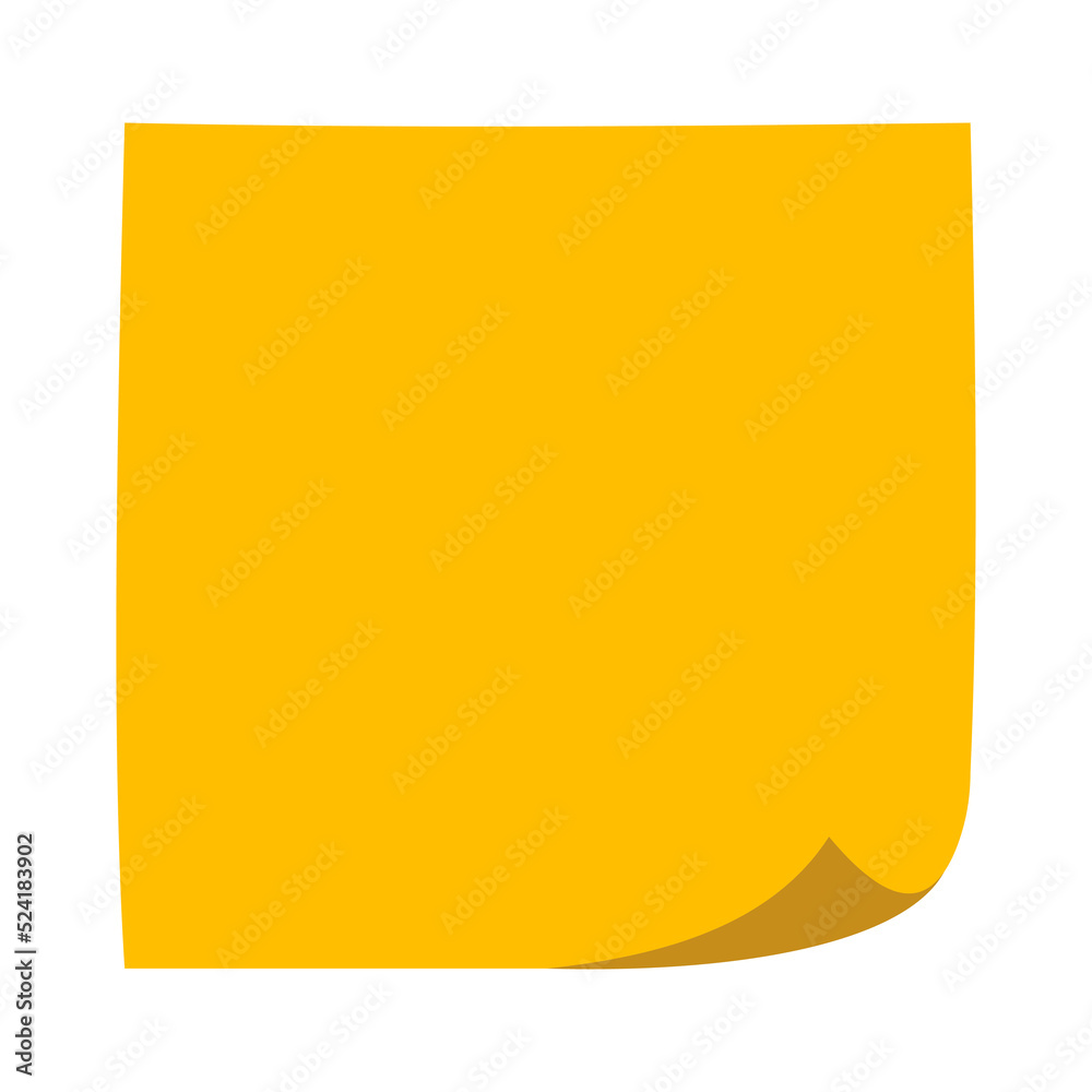 Note paper sticker message pad, curled corner, sticky note paper Note paper sticker message pad, curled corner, sticky note paper