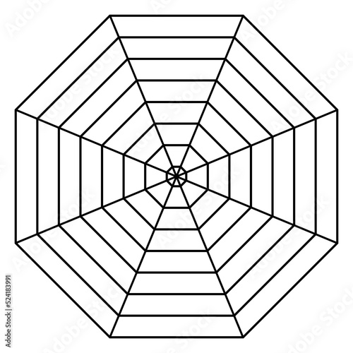 Octagon 8 spider grid pattern radar Template, 8S spider diagram