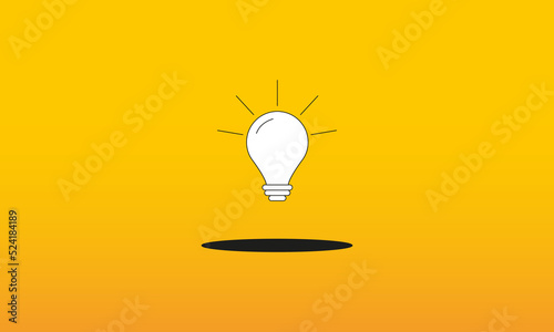 Bulb coming out of a hole. Concept of innovation, new strategies. Vector illustration