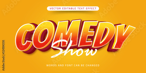 3d text style comedy show editable text effect