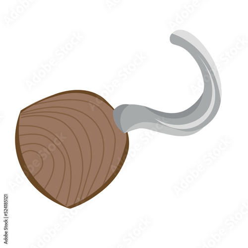 Pirate's hook on white background