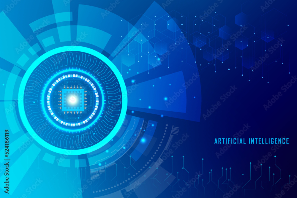 Futuristic Artificial intelligence background. Technology Science Day background with chipset, hand and geometric elements vector. Futuristic Artificial intelligence background. Technology Science Day background with chipset, hand and geometric elements vector.
