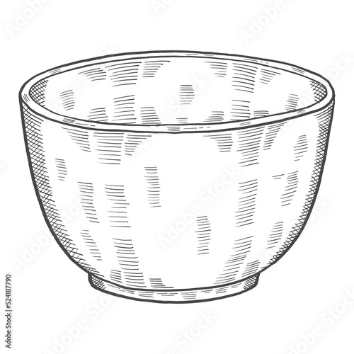 bowl Kitchenware isolated doodle hand drawn sketch with outline style