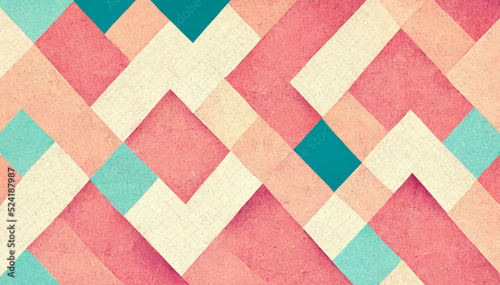 Pink Kawaii Pattern Style 3d illustration, Abstract Background Pink Kawaii Pattern Style 3d illustration, Abstract Background