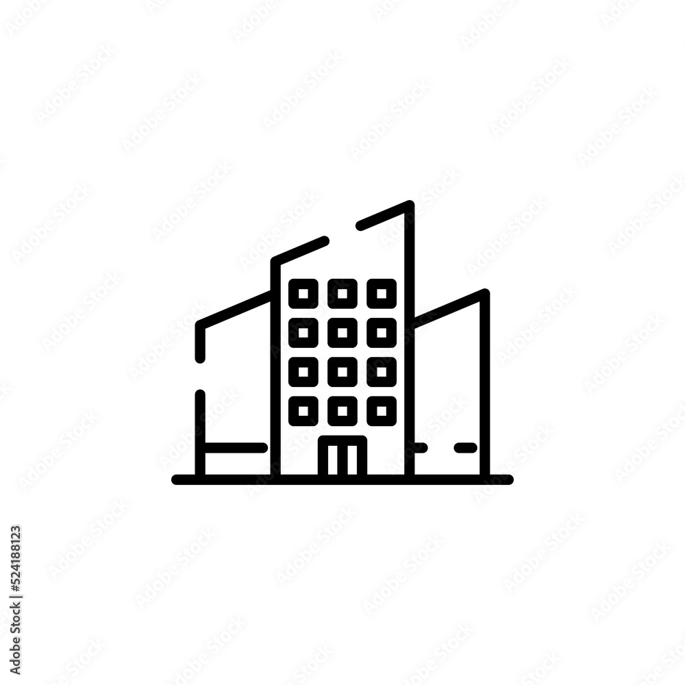 Obraz premium Hotel, Apartment, Townhouse, Residential Dotted Line Icon Vector Illustration Logo Template. Suitable For Many Purposes.
