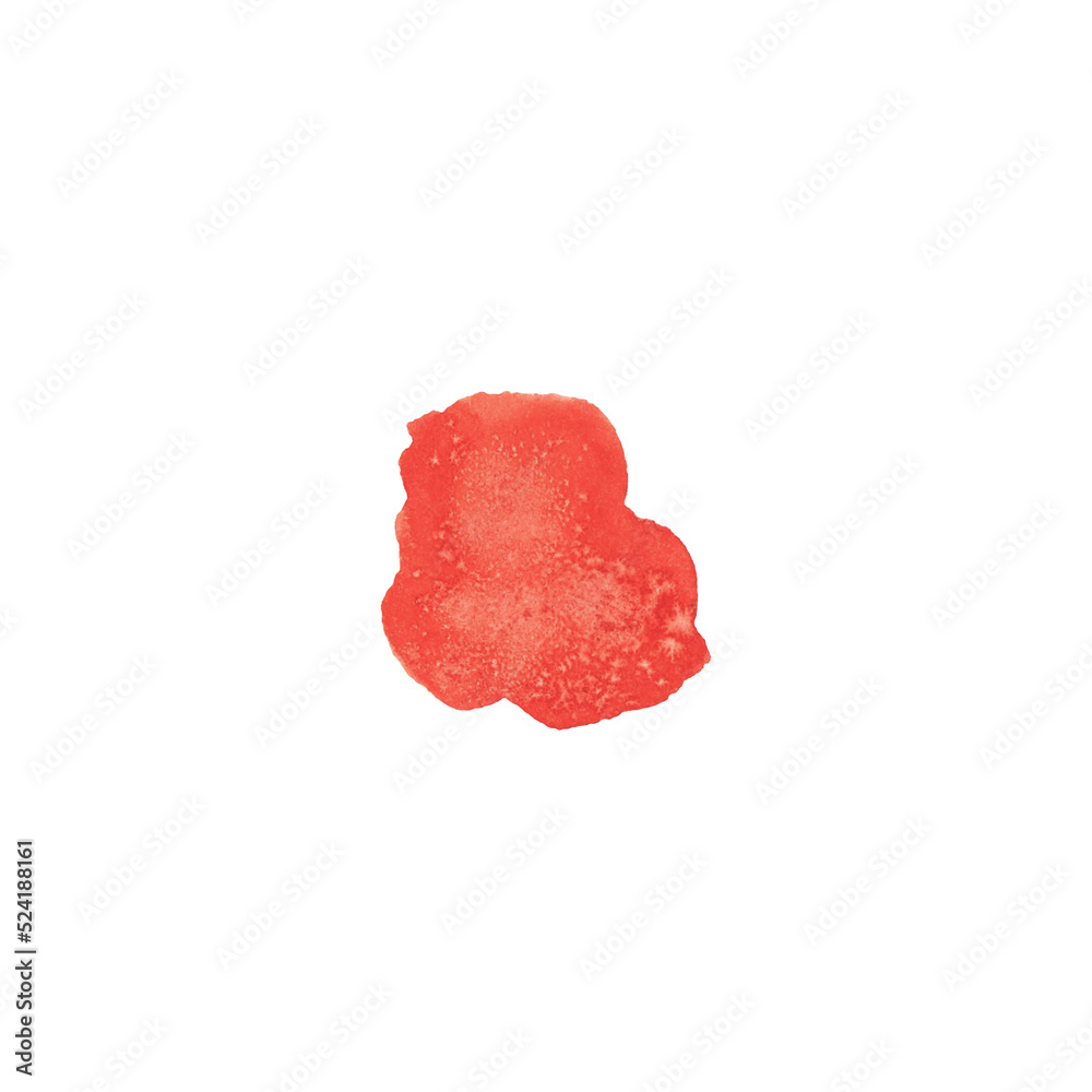 Abstract red orange color watercolor stain isolated. Watercolor texture for backgrounds, cards, banner