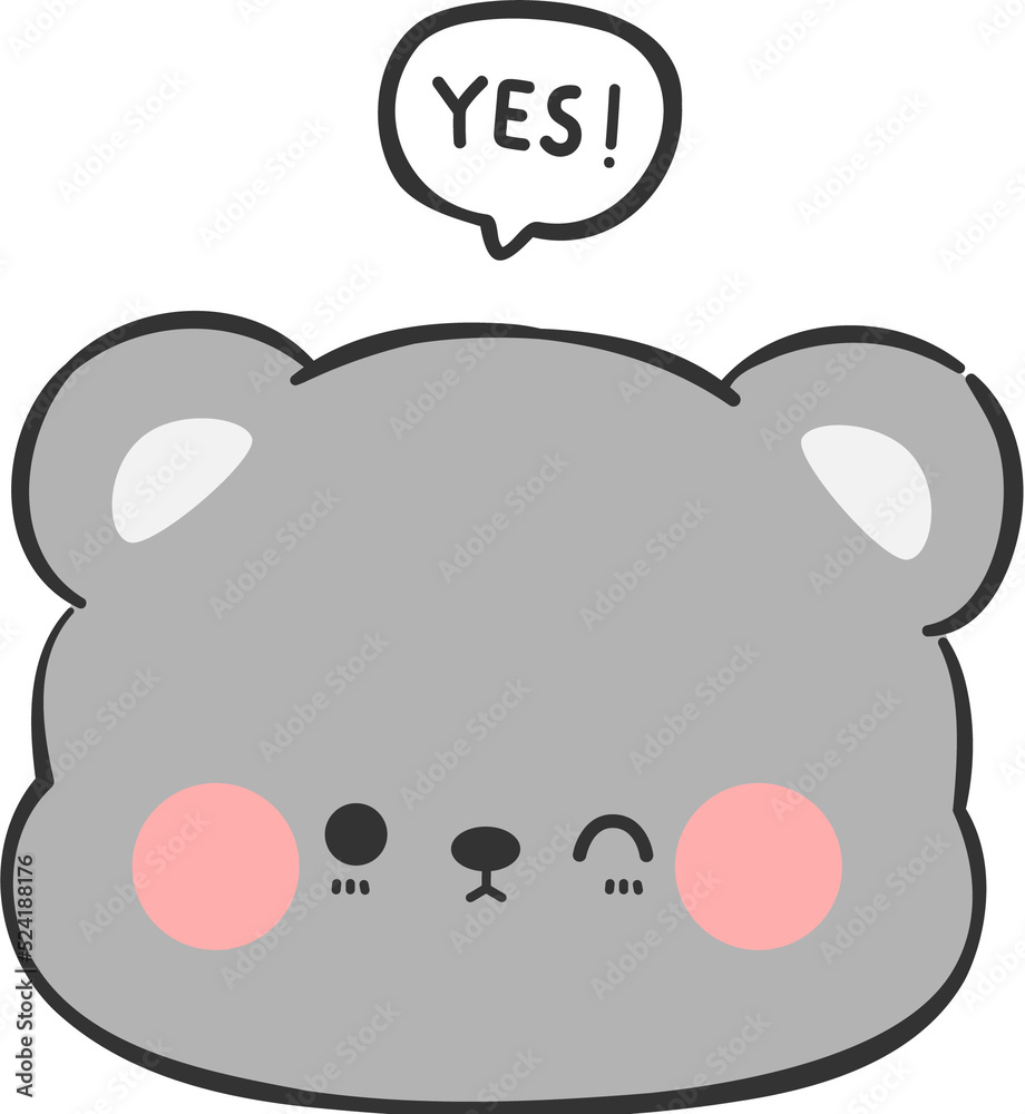Obraz premium cute bear head cartoon element