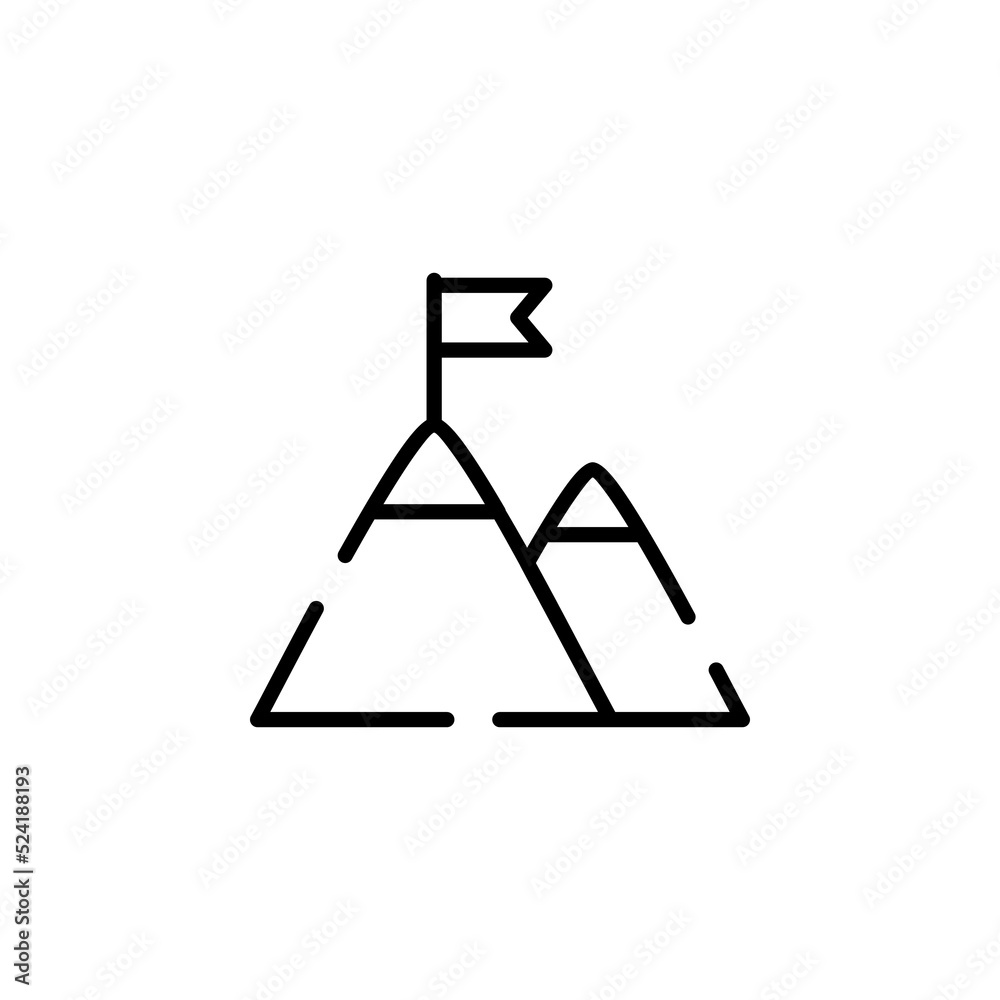 Mountain, Hill, Mount, Peak Dotted Line Icon Vector Illustration Logo Template. Suitable For Many Purposes. Mountain, Hill, Mount, Peak Dotted Line Icon Vector Illustration Logo Template. Suitable For Many Purposes.