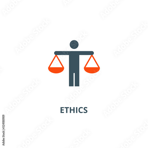 Ethics icon with simple element illustration concept symbol design used for web and mobile