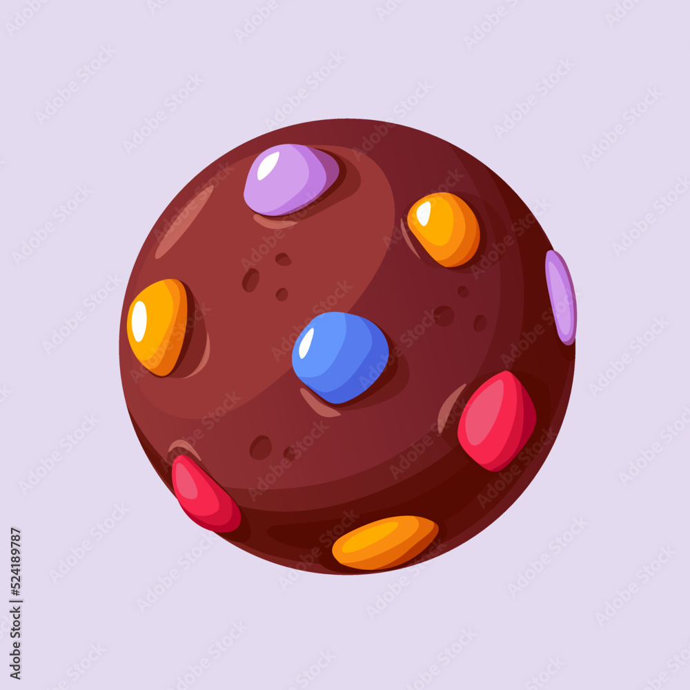 cookies with chocolate in cartoon style. game interface cookies with chocolate in cartoon style. game interface