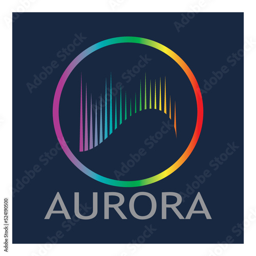 aurora logo design icon illustration vector template