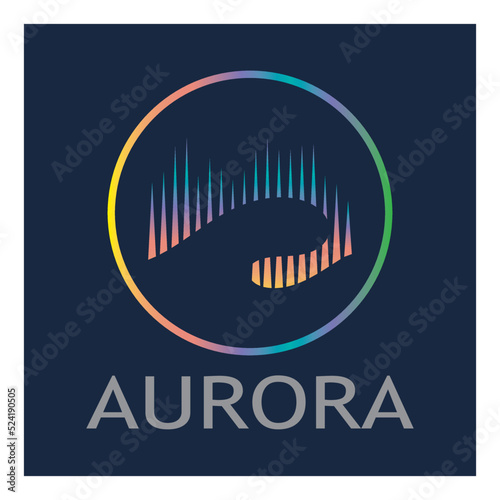 aurora logo design icon illustration vector template
