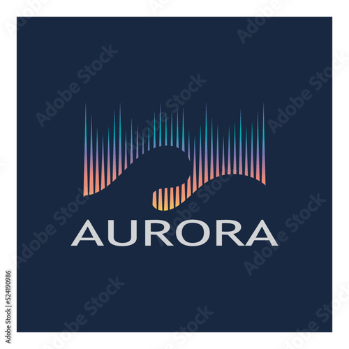 aurora logo design icon illustration vector template