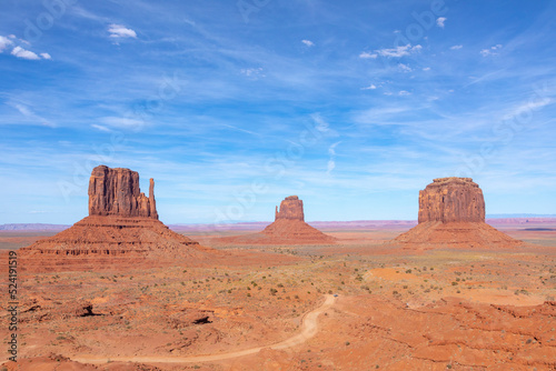 scenic view to the butte in monument valley  USA