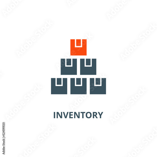Inventory icon with simple element illustration concept symbol design used for web and mobile