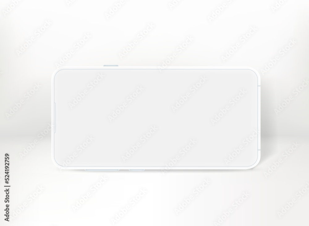White mobile phone with blank screen. 3d vector concept White mobile phone with blank screen. 3d vector concept