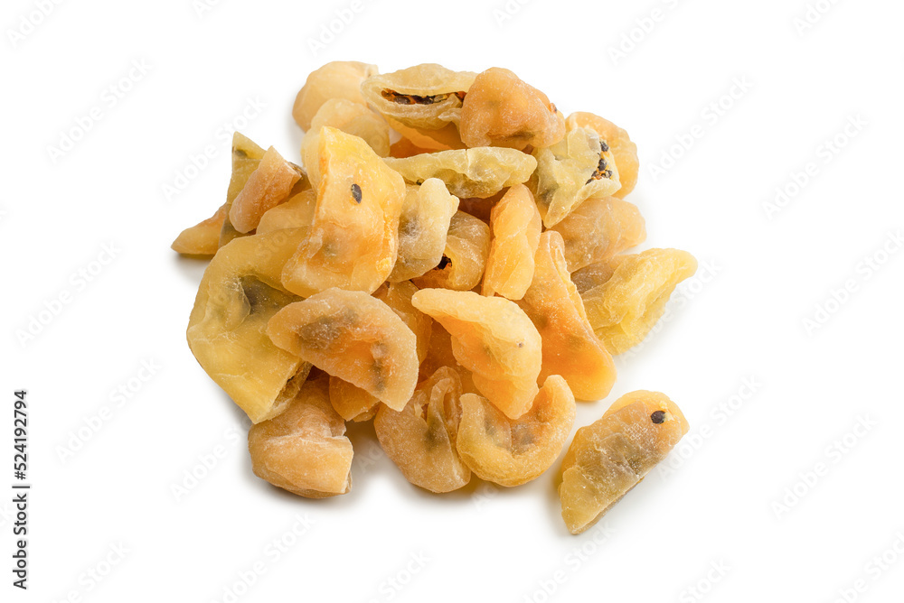 Dried passion fruit isolated on a white background. Dried passion fruit isolated on a white background.