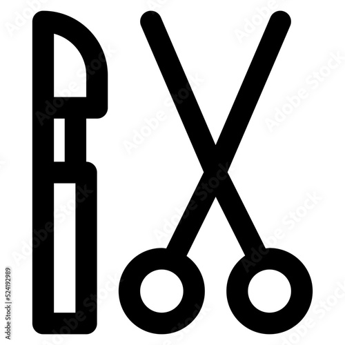 Surgical Scissors Icon Illustration