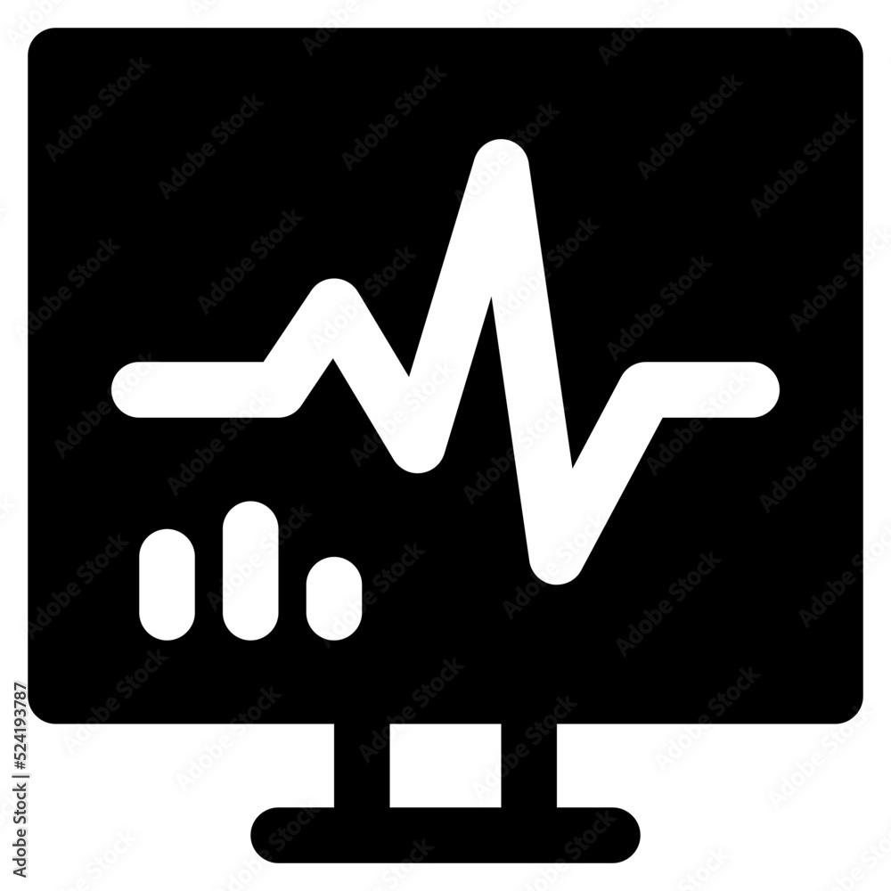 Heart Rate Monitor Icon Illustration
