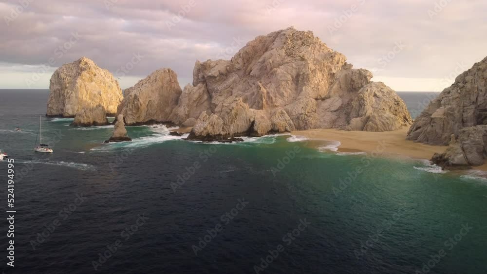 Famous Cabo Beach at Beautiful Sunset Famous Cabo Beach at Beautiful Sunset