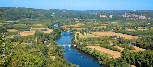 Viewpoint of panoramic landscape- Dordogne in France- Domme