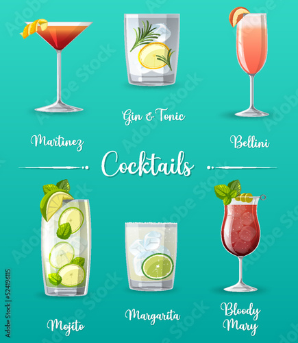 Cocktail menu poster design
