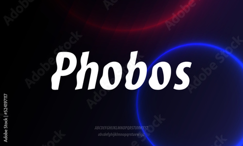 Phobos, the display lettering font that wavy on the sides, makes for a modern yet formal look, vector illustration.