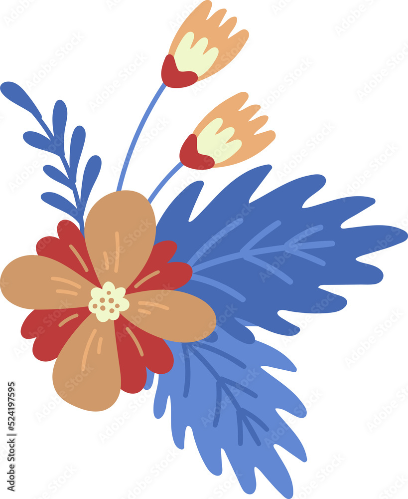 flower illustration on transparent background