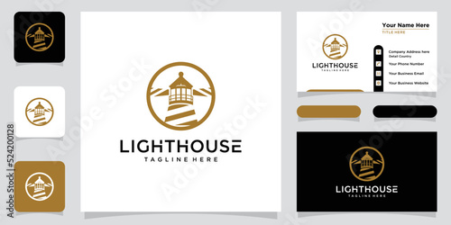 Lighthouse Logo Vector Icon Template. Modern Creative Logo Design Element.