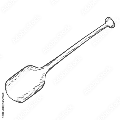 fishing paddle isolated doodle hand drawn sketch with outline style