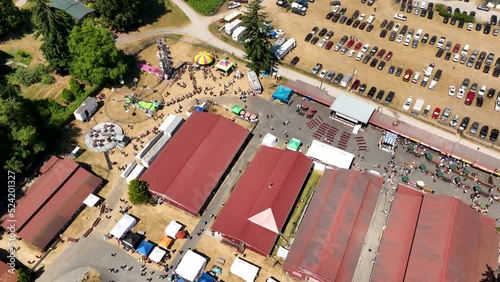 Wide aerial view of the Langley fairgrounds on a hot summer day. photo
