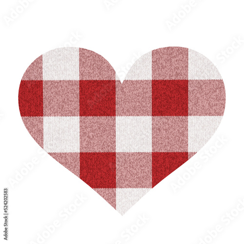 Heart shape with tartan texture.