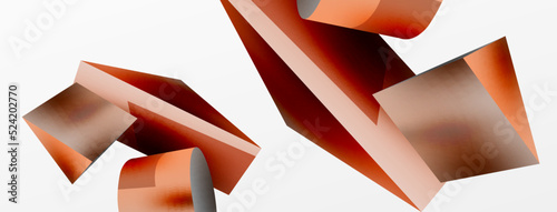 Vector 3d abstract background. Shapes 3d triangle and cylinder. Trendy techno business template for wallpaper, banner, background or landing