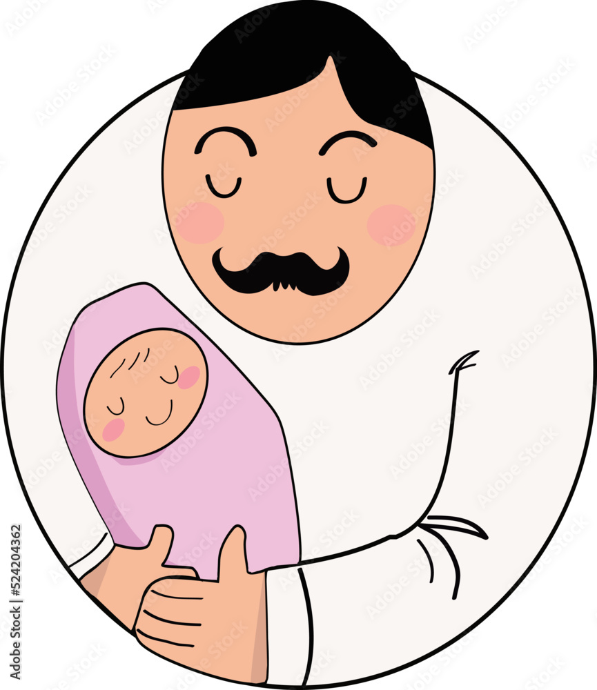 Fototapeta premium father and baby on white background