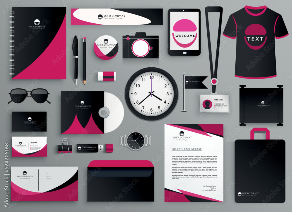 Corporate Brand Identity Set. Stationery Template Design Kit. Branding