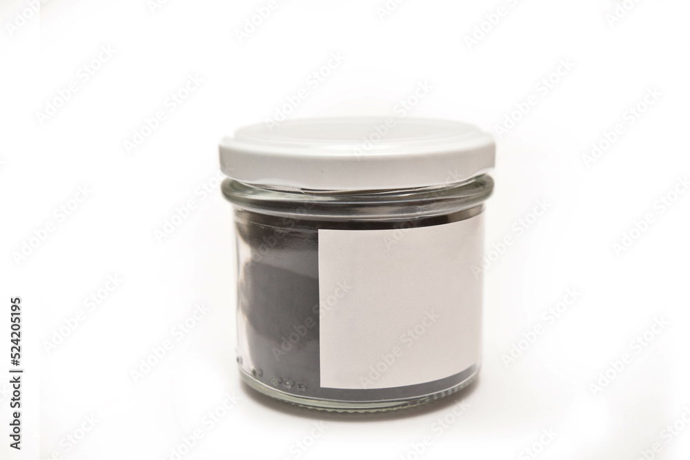 A mockup glass bottle with a blank label A mockup glass bottle with a blank label