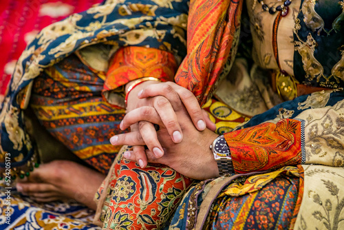 Indian Punjabi Sikh groom's wedding outfit close ups © Stella Kou