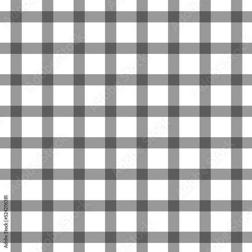 Gingham checkered seamless pattern gray black white background