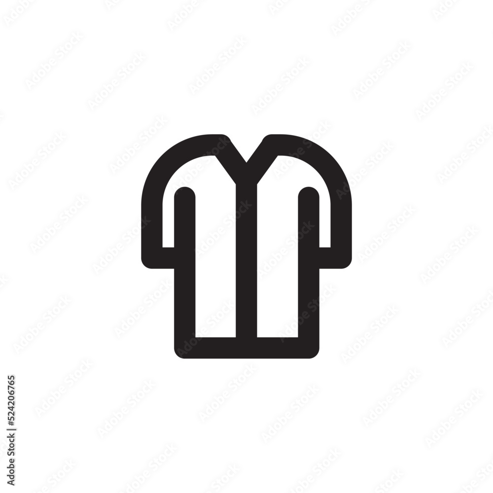 Simple outer coat icon, Vector outline icon on white background. Simple outer coat icon, Vector outline icon on white background.