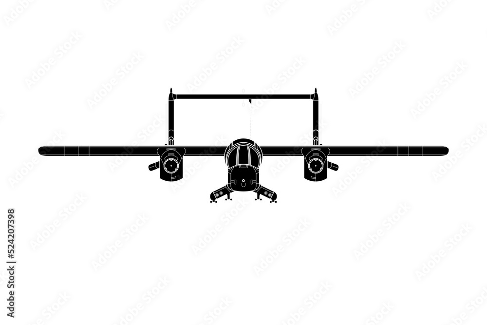 Avión de observación bimotor ov-10 bronco - obrazy, fototapety, plakaty 
