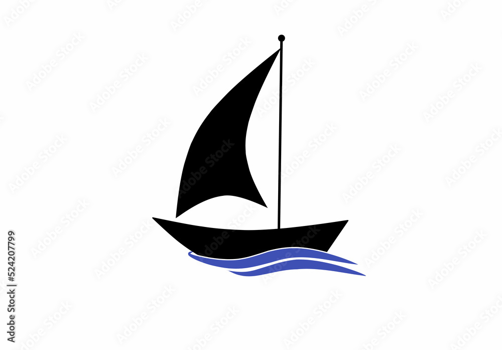 sailboat icon isolated on white background
