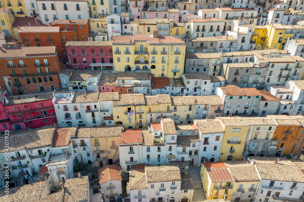 Vista aerea di Calitri, campania, italia