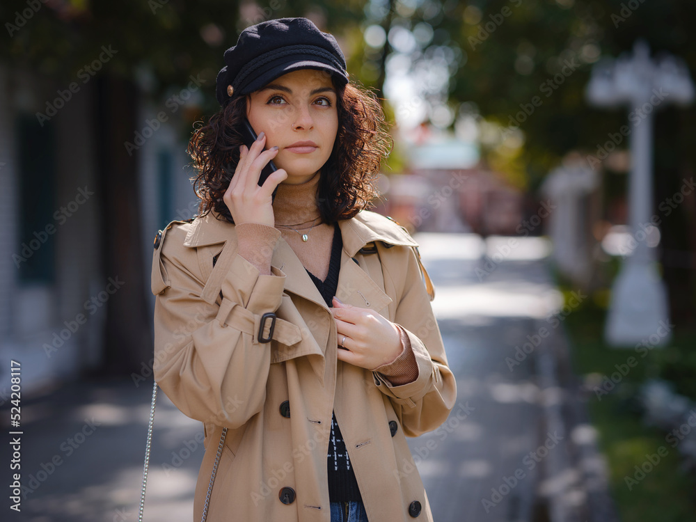 Young beautiful woman in autumn street Young beautiful woman in autumn street