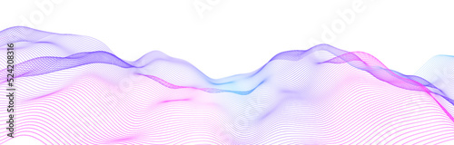 Music wave. Beautiful background illustration with a dynamic wave made up of lines. 3d