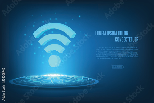Vector abstract technology wifi concept design for banner background.