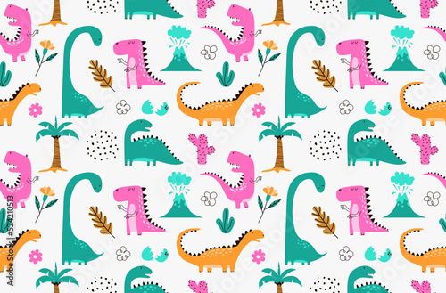 dinosaur seamless pattern. © andin