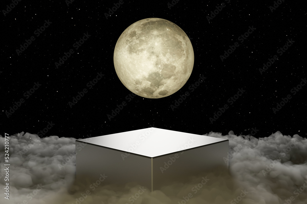 3d render platform and Natural podium background on the high clouds ...