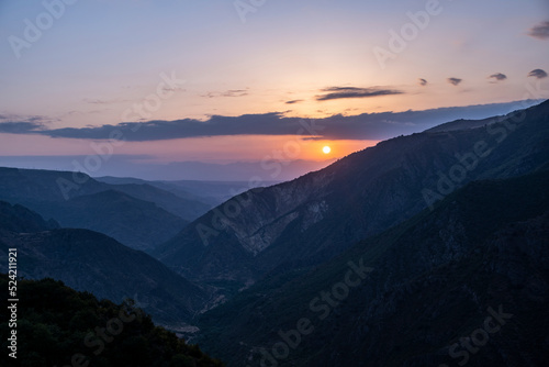 sunrise in a mountain gorge in the mountains of Armenia © константин константи