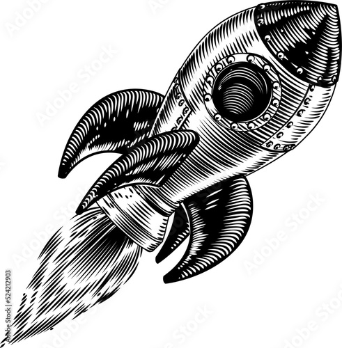 Vintage rocket space ship