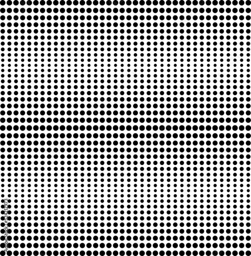 Black polka dot pattern on white background